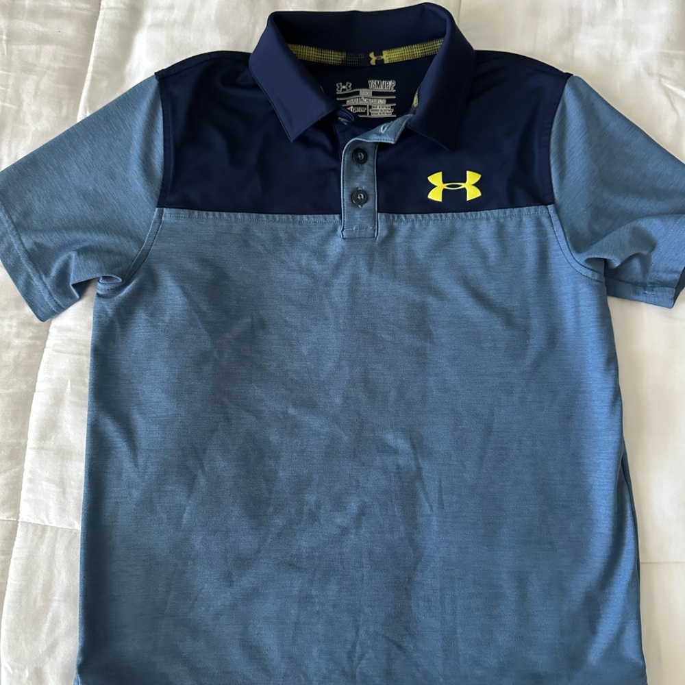Under Armour Kids Two-Tone Blue Polo